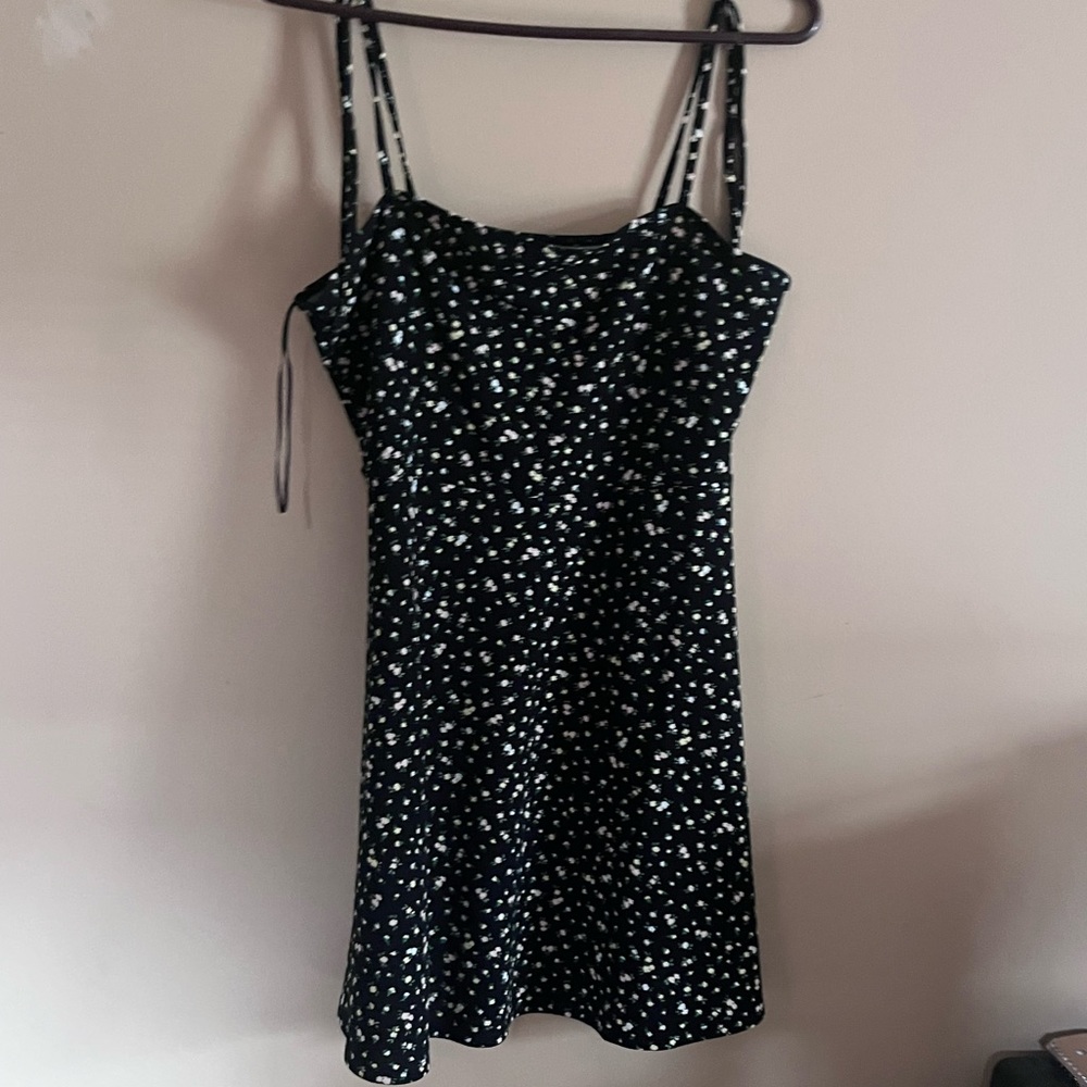 Black sundress with white flowers